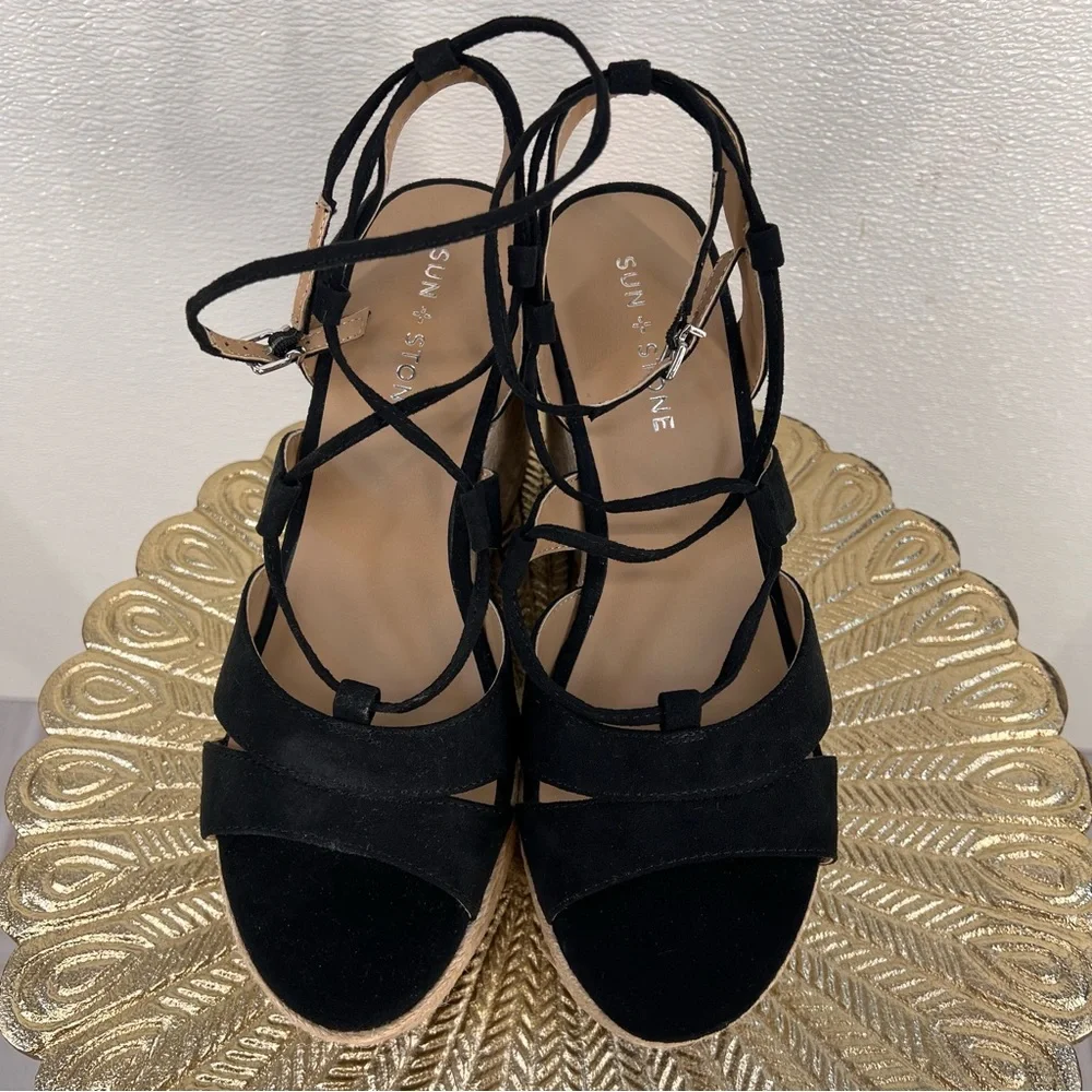 NWOT Sun + Stone Womens SSTIINSLEYY Faux Suede‎ Dressy Wedge Heels 8.5